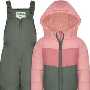 OshKosh B'gosh snowsuit | matching winter jacket and snow bibs | 9-12 months